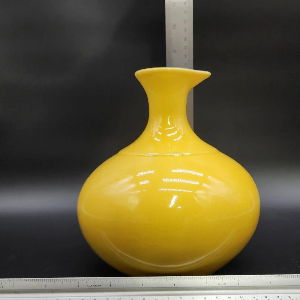 Vintage Fiesta Ware Yellow Ceramic Bud Vase Pitcher MCM Retro Pop Art  Pottery